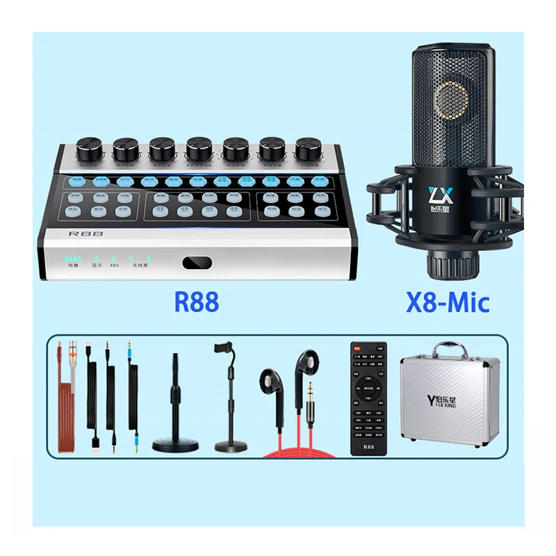 Wireless microphone live streaming sound card external usb sound cards studio recording voice changer and ambience effects
Wireless microphone live streaming sound card external usb sound cards studio recording voice changer and ambience effects