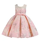 Girl birthday party dress embroidered flower wedding princess dress 2200