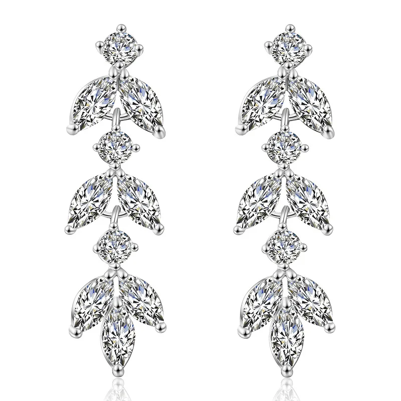 Newest CZ Zirconia Crystal Leaf Long Drop Earrings for Elegant Women Bridal Wedding Jewelry Accessories Gift
Newest CZ Zirconia Crystal Leaf Long Drop Earrings for Elegant Women Bridal Wedding Jewelry Accessories Gift