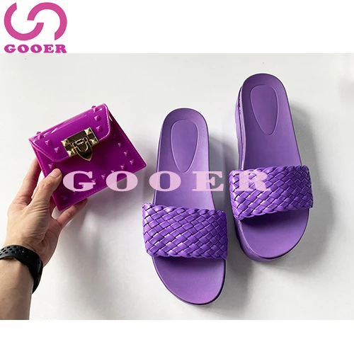 GOOER 2021 women's rivet purple handbag and platform sandals sandle and purse set purse and sandal sets for ladies, Picture
GOOER 2021 women's rivet purple handbag and platform sandals sandle and purse set purse and sandal sets for ladies, Picture