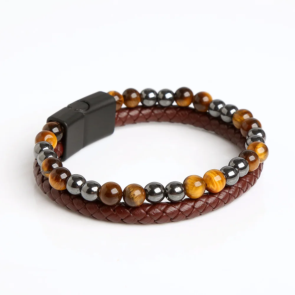 High Quality Fashion Jewelry 2022 Hand Woven Tiger Eye Natural Stone Volcanic Stone Men's Bracelet Leather Beaded Bracelet
High Quality Fashion Jewelry 2022 Hand Woven Tiger Eye Natural Stone Volcanic Stone Men's Bracelet Leather Beaded Bracelet