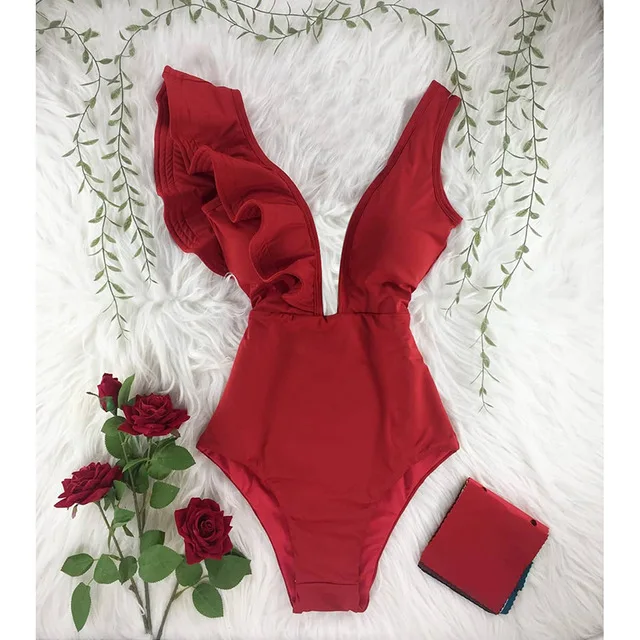 2021 Ruffle One Piece Girl Swimsuit New Off The Shoulder Swimwear Women Solid Deep-V Bathing Suits Beach Wear Swim Suit
2021 Ruffle One Piece Girl Swimsuit New Off The Shoulder Swimwear Women Solid Deep-V Bathing Suits Beach Wear Swim Suit