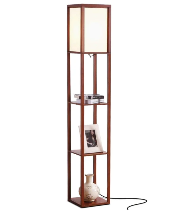 Modern LED Shelf Floor Lamp for living room Combo Narrow Side Table with Standing Accent Light