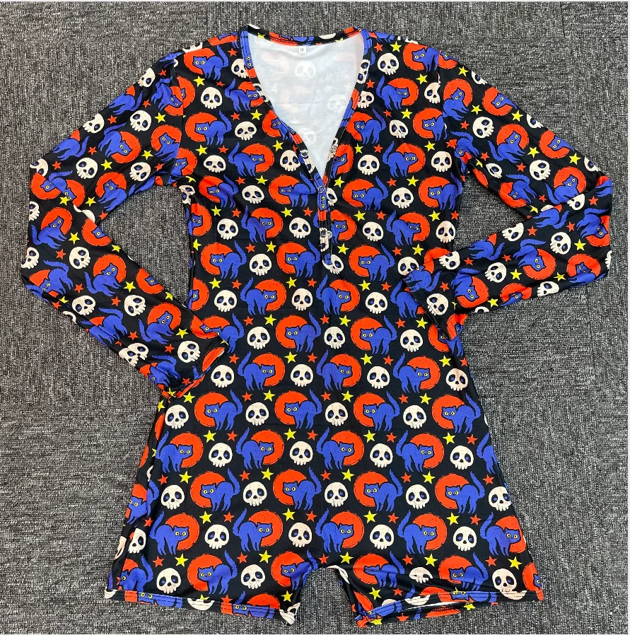 stretchy button printed clothes long sleeve cartoon jumpsuit for women
stretchy button printed clothes long sleeve cartoon jumpsuit for women