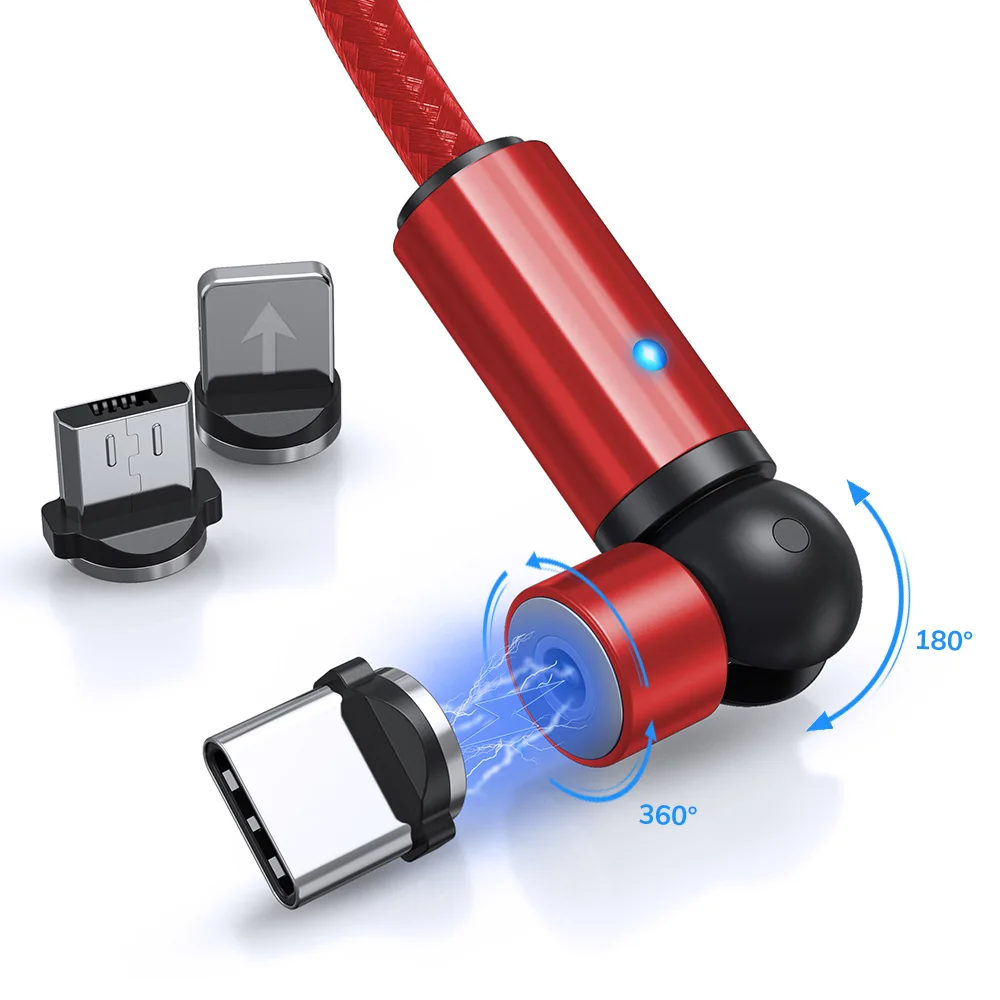 Custom Logo 2020 New Arrivals 2nd Gen 540 Rotation L Shape Micro USB Type C Magnetic Charging Cable, Black/red/blue
Custom Logo 2020 New Arrivals 2nd Gen 540 Rotation L Shape Micro USB Type C Magnetic Charging Cable, Black/red/blue