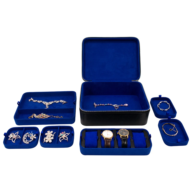 Wholesale High Quality Zipper Black Real Leather Jewelry Suitcase Watch Jewellery organizer case
Wholesale High Quality Zipper Black Real Leather Jewelry Suitcase Watch Jewellery organizer case