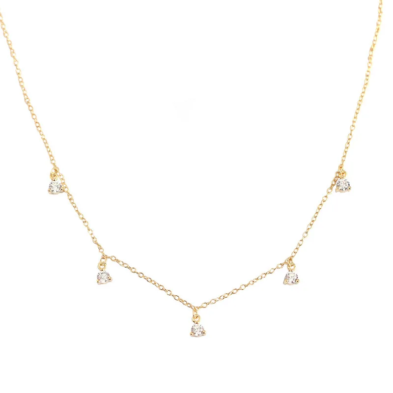 Minimalist Jewelry Simple S925 Sterling Silver Pendant Diamond Clavicle Chain Necklaces, Silver/gold
Minimalist Jewelry Simple S925 Sterling Silver Pendant Diamond Clavicle Chain Necklaces, Silver/gold
