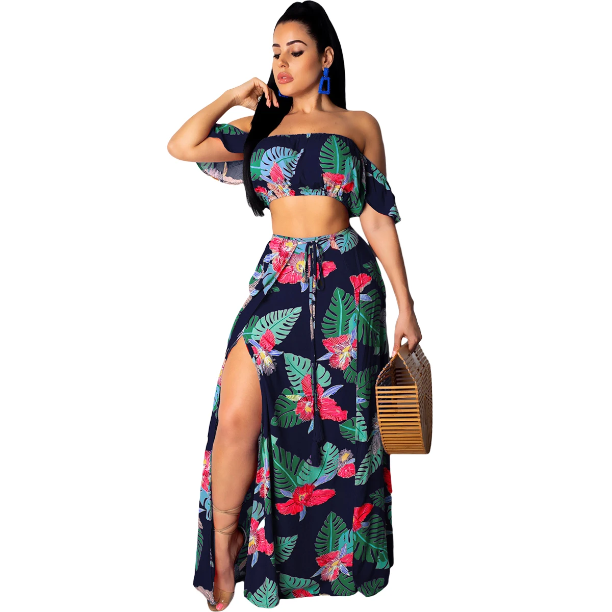 Fashion Cluster 2pcs Floral Women Suits Wrapped Crop Top + Long Skirt Set Party Club Maxi Dress
Fashion Cluster 2pcs Floral Women Suits Wrapped Crop Top + Long Skirt Set Party Club Maxi Dress