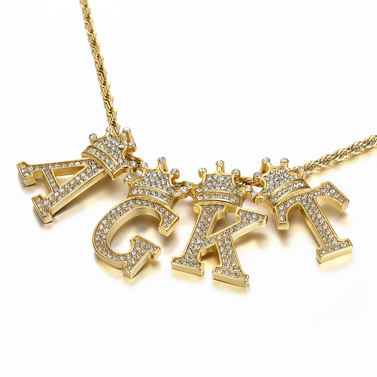 BMZ best top quality Hip-pop 18K gold CZ crown letters pendant gold plated crown letters pendant necklace
BMZ best top quality Hip-pop 18K gold CZ crown letters pendant gold plated crown letters pendant necklace