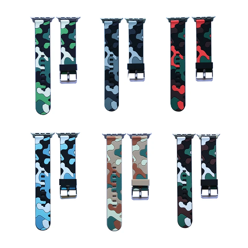 New printed Camouflage straps 42mm 40 38 for apple watch band seria 6 for apple watch 44mm sport, 7 colors
New printed Camouflage straps 42mm 40 38 for apple watch band seria 6 for apple watch 44mm sport, 7 colors