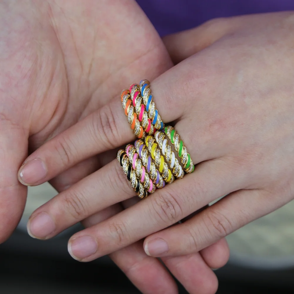Multi rainbow color enamel screw band ring with cz paved gold filled finger rings for women lady wedding rings jewelry
Multi rainbow color enamel screw band ring with cz paved gold filled finger rings for women lady wedding rings jewelry