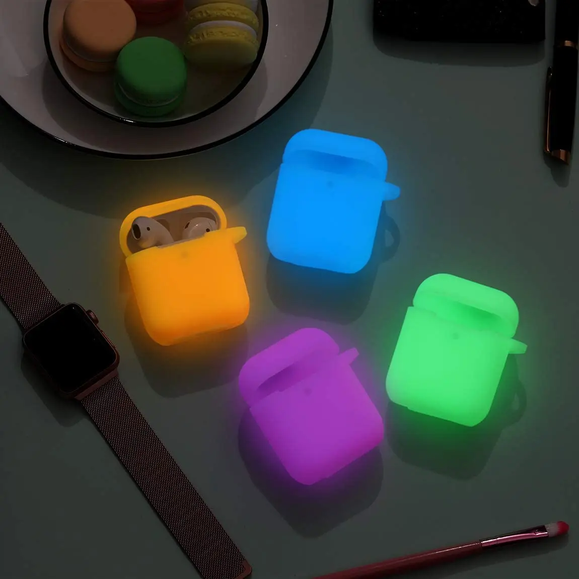 Luminous Case Cover for Airpods 2 1 Glow in Dark Airpod Case Silicone TWS Protective Case with Keychain
Luminous Case Cover for Airpods 2 1 Glow in Dark Airpod Case Silicone TWS Protective Case with Keychain