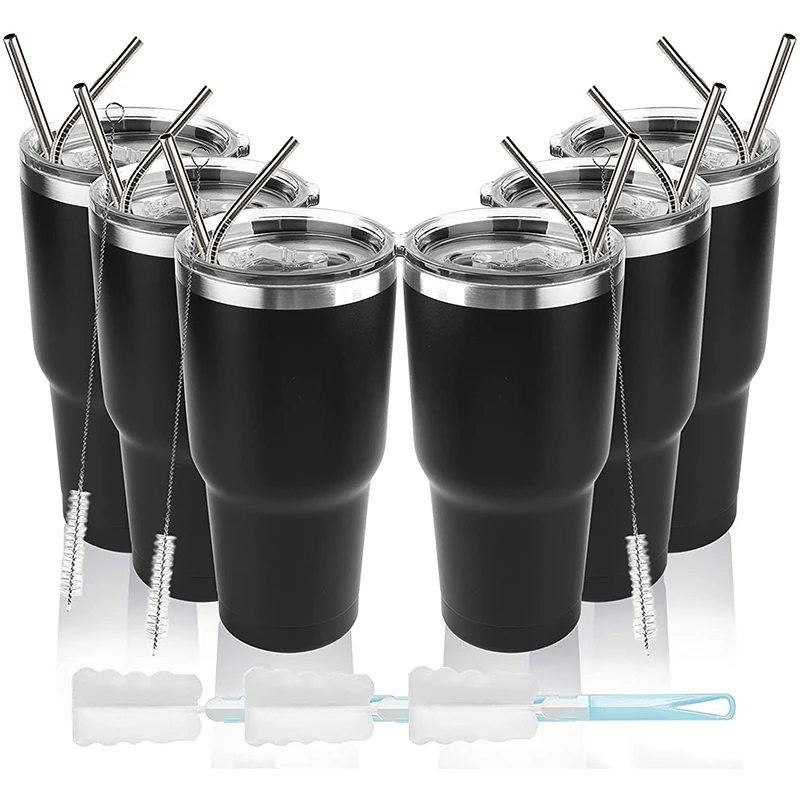 Ready To Ship Custom Logo Double Wall Insulated Vacuum 30 oz Stainless Steel Black Tumbler with Straw, Black or custom
Ready To Ship Custom Logo Double Wall Insulated Vacuum 30 oz Stainless Steel Black Tumbler with Straw, Black or custom