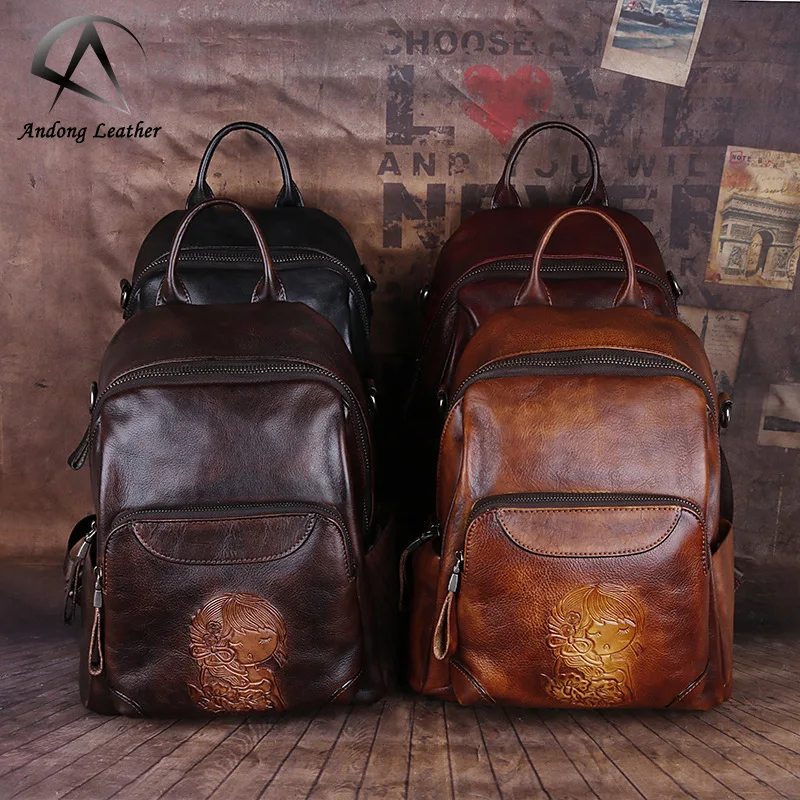 Andong Backpack for Women Genuine Cow Leather Vintage Fashion Elegant Ladies Shoulder Bag Large Capacity Backpacks Retro
Andong Backpack for Women Genuine Cow Leather Vintage Fashion Elegant Ladies Shoulder Bag Large Capacity Backpacks Retro