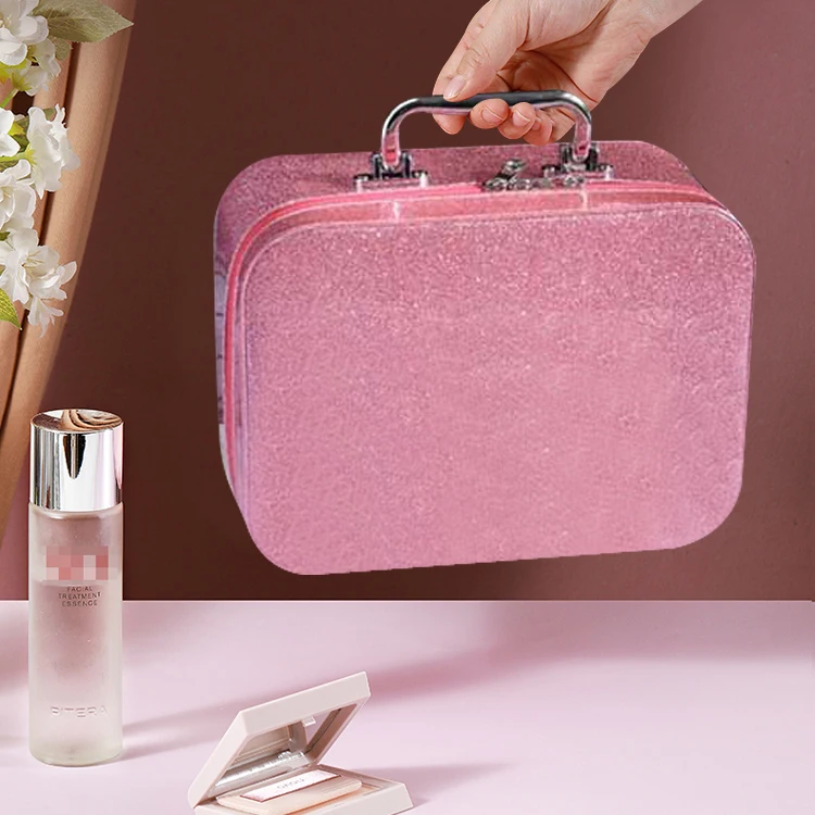 Portable Luxury Ladies Pink Travel Makeup Case Bag Large Hard Case Waterproof Pink Glitter Cosmetic Bag with Logo Custom^
Portable Luxury Ladies Pink Travel Makeup Case Bag Large Hard Case Waterproof Pink Glitter Cosmetic Bag with Logo Custom^