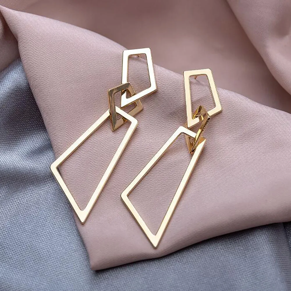 Irregular 18k gold plated stainless steel geometric square triangle exaggerated big women jewelry korean stud ea
Irregular 18k gold plated stainless steel geometric square triangle exaggerated big women jewelry korean stud ea