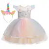 NEW ARRIVAL Unicorn frock O-neck a string of beads performance for Halloween