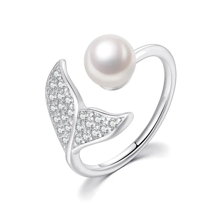 Explosive jewelry fashion zircon micro-inlaid mermaid tail pearl foam ring factory outlet, Picture shows
Explosive jewelry fashion zircon micro-inlaid mermaid tail pearl foam ring factory outlet, Picture shows