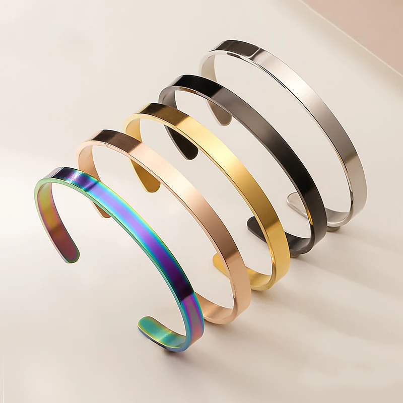 18K Gold C-Shaped Stainless Steel Custom Engrave Logo Fashion Women Man Bangle Bracelet, Silver,gold,black,rose gold
18K Gold C-Shaped Stainless Steel Custom Engrave Logo Fashion Women Man Bangle Bracelet, Silver,gold,black,rose gold