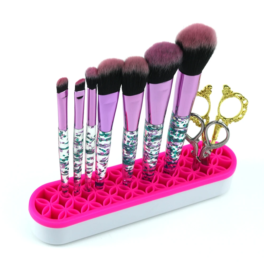 Multicolor Silicone Nail Makeup Brush Holder Rack Nail Tools Display Rack White Makeup Tools Holder Display Brush Rack, Pink orange black purple blue pink
Multicolor Silicone Nail Makeup Brush Holder Rack Nail Tools Display Rack White Makeup Tools Holder Display Brush Rack, Pink orange black purple blue pink