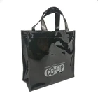 Wholesale waterproof customized color logo printed reusable fashion thick pvc tote bag