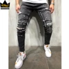 2019 hot sale Guangzhou factory wholesale selvedge raw slim grey denim skinny jeans mens distressed jeans
