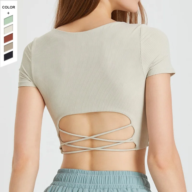 New Style Quick Drying Women T-shirt Round Neck With Removable Chest Pad Hollow Out Workout Short Sleeve
New Style Quick Drying Women T-shirt Round Neck With Removable Chest Pad Hollow Out Workout Short Sleeve