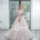 Latest Bridal Wedding Gowns Vestido de noiva Charming Deep V-Neck Lace Appliqued and Beaded A-Line Wedding Dress 2020