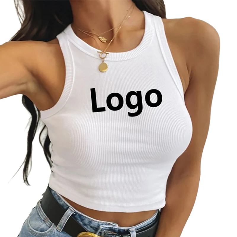 Wholesale Hot Custom Logo Summer Lady White Black Ribbed Sleeveless Crop Tank Top Women, Customized color
Wholesale Hot Custom Logo Summer Lady White Black Ribbed Sleeveless Crop Tank Top Women, Customized color