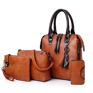 Women's Zipper Faux Leather Top Handle Bag Solid Color 4 Pieces Purse Set Black / Blushing Pink / Red
Women's Zipper Faux Leather Top Handle Bag Solid Color 4 Pieces Purse Set Black / Blushing Pink / Red