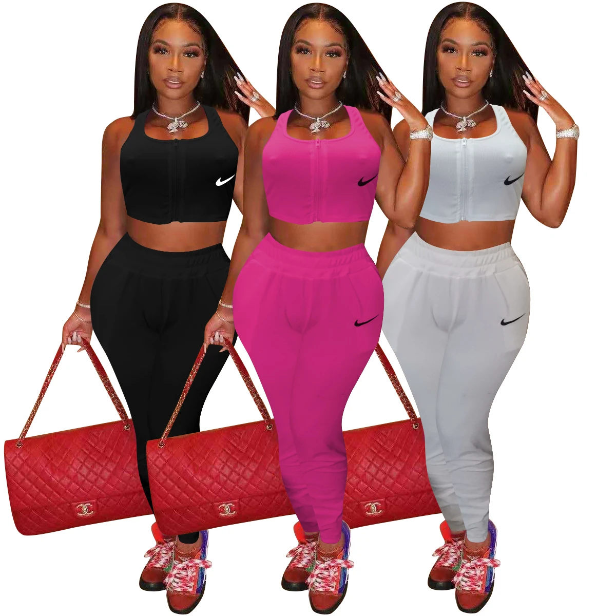 2021 Sports Tights Casual Nike Ribbed Seamless Outdoor Zipper Tank Crop Top Pants Women Gym Yoga Set Fashion Street Sportswear
2021 Sports Tights Casual Nike Ribbed Seamless Outdoor Zipper Tank Crop Top Pants Women Gym Yoga Set Fashion Street Sportswear