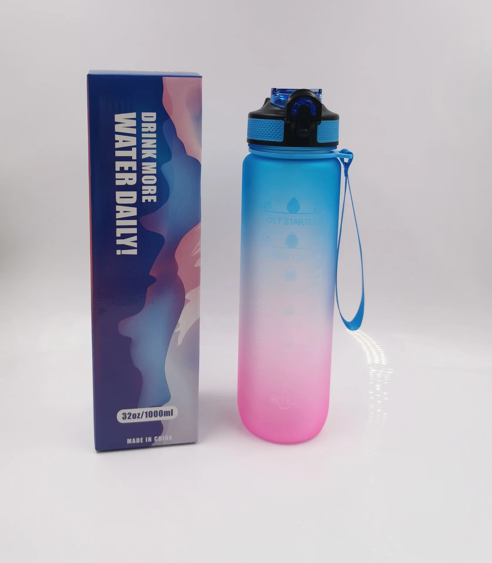 Large Wide Mouth Leakproof Durable BPA Free Non-Toxic 1l 32 oz motivational sports water bottle with time marker & Straw, Customized color
Large Wide Mouth Leakproof Durable BPA Free Non-Toxic 1l 32 oz motivational sports water bottle with time marker & Straw, Customized color