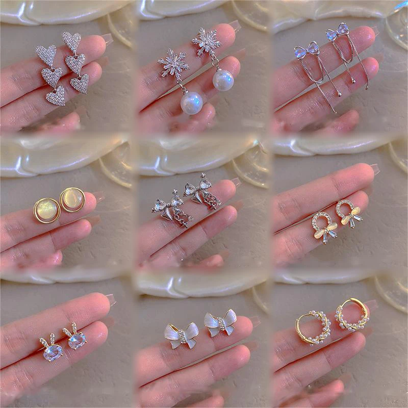 Korean fashion s925 silver heart zircon geometric pearl earrings Y2K classic opal For Women Earring Jewelry
Korean fashion s925 silver heart zircon geometric pearl earrings Y2K classic opal For Women Earring Jewelry