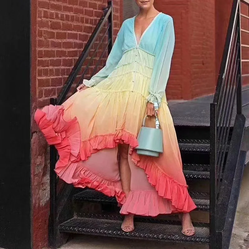 Tassels Candy Color Gradient Long Sleeve Large Pendulum Type Maxi Women White Long Sleeve Dress
Tassels Candy Color Gradient Long Sleeve Large Pendulum Type Maxi Women White Long Sleeve Dress