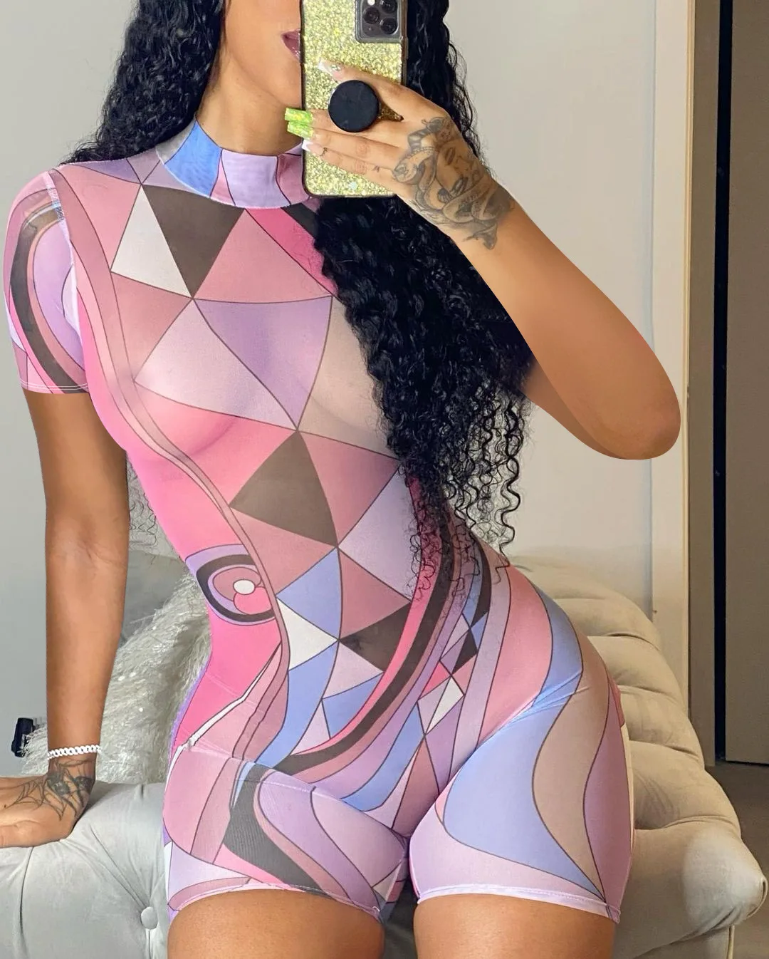 YD1039 hot sale summer short romper jumpsuit women Mesh patchwork short sleeve print jumpsuit, As picture or customized make
YD1039 hot sale summer short romper jumpsuit women Mesh patchwork short sleeve print jumpsuit, As picture or customized make