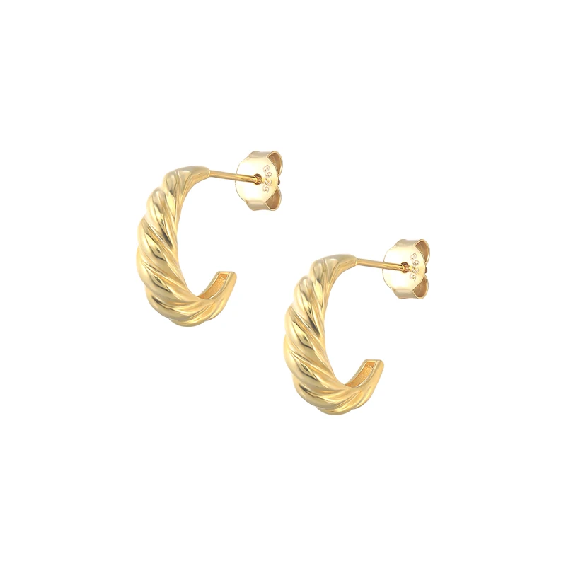 S925 Sterling Silver Fashion Croissant C-shaped Stud Earrings 
S925 Sterling Silver Fashion Croissant C-shaped Stud Earrings