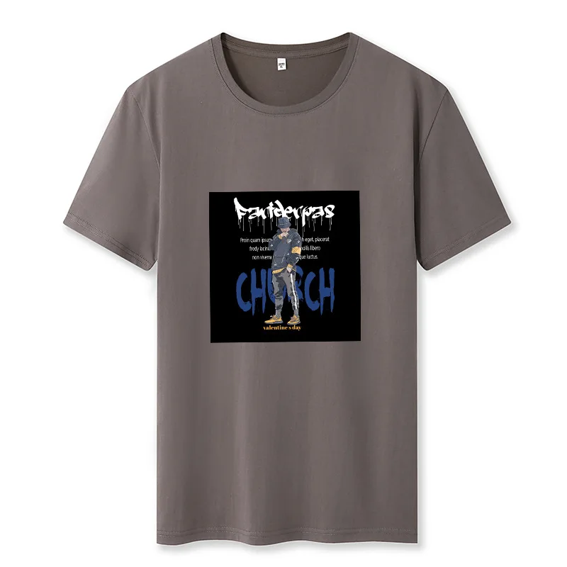 New summer popular logo men's short sleeve T-shirt trend print round collar youth short sleeve
New summer popular logo men's short sleeve T-shirt trend print round collar youth short sleeve