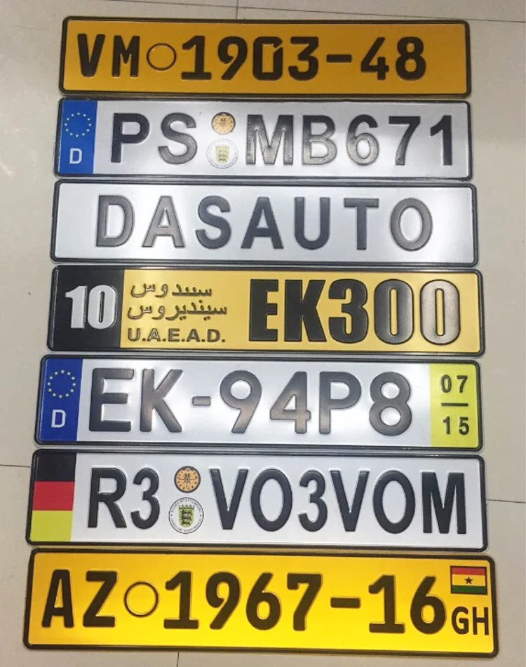 0-9 number letter mould blanks license plate for using in Manual press machine