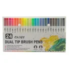 Multi colors for set of 12 24 36 48 60 100 120watercolors brush pens with dual tip packed in gift box use for drawing
