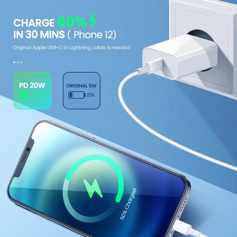 20w PD Usb C Charger For Iphone 12 Pro Max 11 Xs Xr Fast Charger Type C Qc 3.0 For Iphone 12 Quick Charging Mobile Phone Charger, White
20w PD Usb C Charger For Iphone 12 Pro Max 11 Xs Xr Fast Charger Type C Qc 3.0 For Iphone 12 Quick Charging Mobile Phone Charger, White