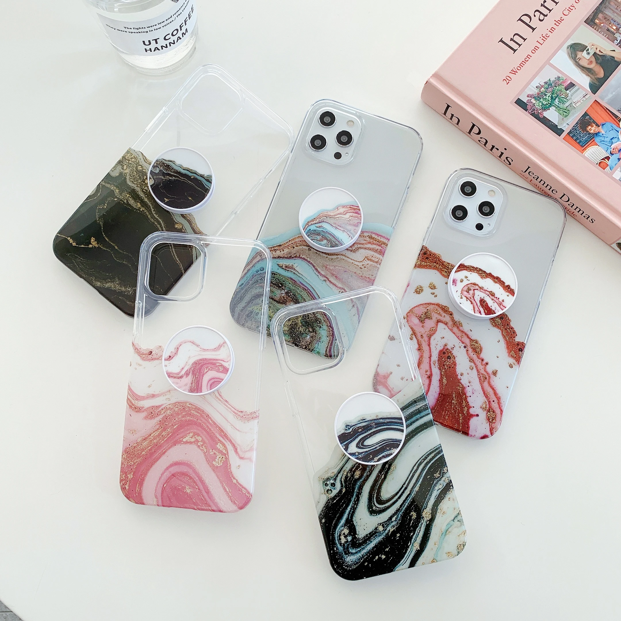 Fashion Marble Folding Bracket Transparent Clear Phone Case for iPhone 11 12 Pro XS MAX XR X Soft TPU Silicone Cover Case
Fashion Marble Folding Bracket Transparent Clear Phone Case for iPhone 11 12 Pro XS MAX XR X Soft TPU Silicone Cover Case