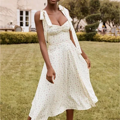 Summer new women's sexy fashion lace-up floral backless split dress women's dress summer
Summer new women's sexy fashion lace-up floral backless split dress women's dress summer