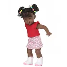 Doll Baby Black Baby Dolls 14 Inch 36cm African American Black Girl Doll Vinyl Reborn Baby Girl Doll For Kids