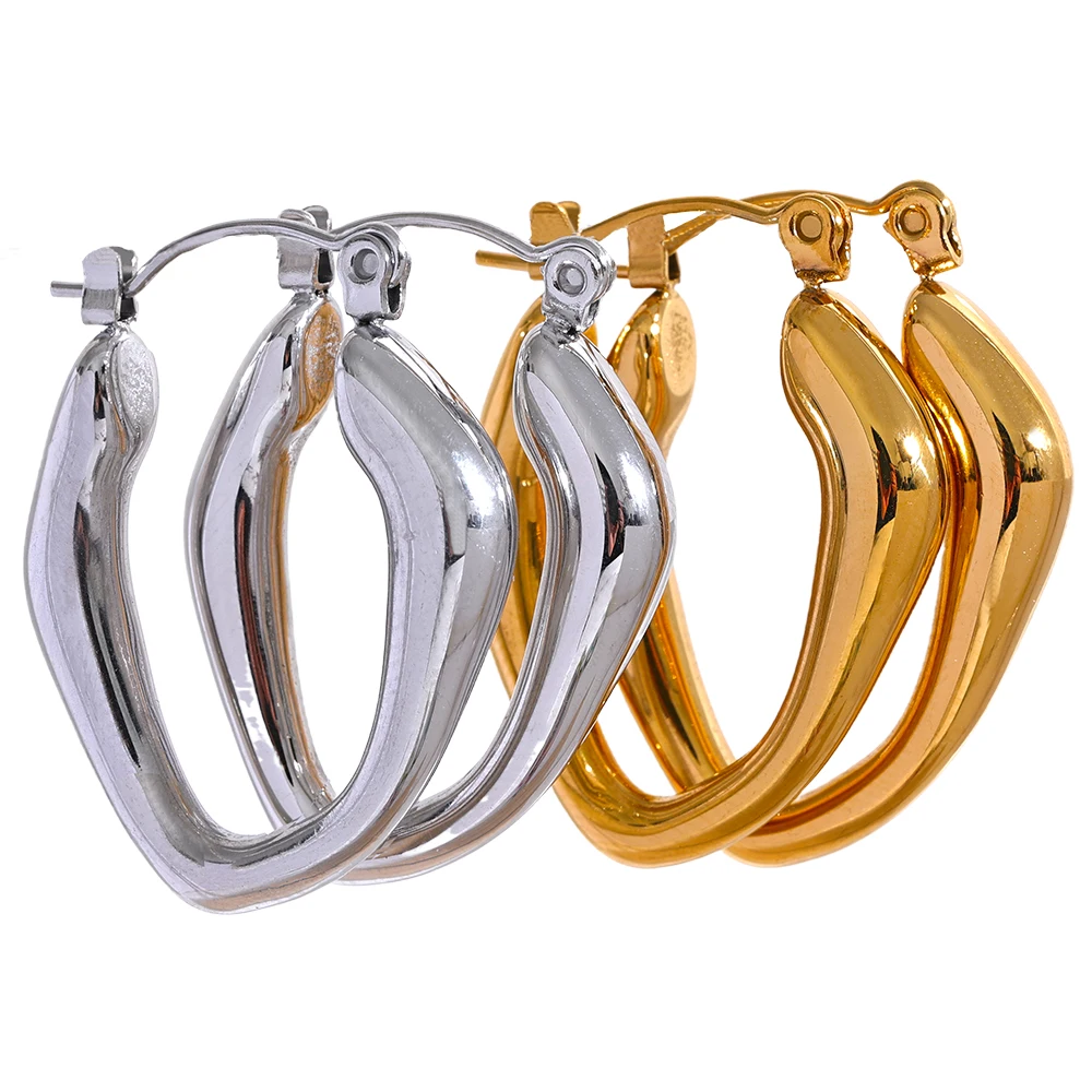JINYOU 2076 Minimalist Stainless Steel Hollow Geometric Hoop Earrings Metal Waterproof Fashion 18K PVD Plated Jewelry
JINYOU 2076 Minimalist Stainless Steel Hollow Geometric Hoop Earrings Metal Waterproof Fashion 18K PVD Plated Jewelry