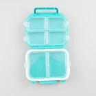 square shape promotion customized logo six separate plastic pill case / medicine box / pill organizer box