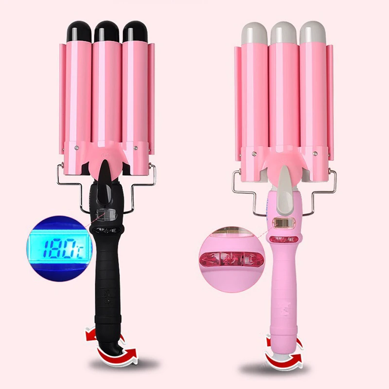 Home Use Fast Heating Three Barrel Big Wave Automatic Hair Curler With LCD Display, Yellow
Home Use Fast Heating Three Barrel Big Wave Automatic Hair Curler With LCD Display, Yellow