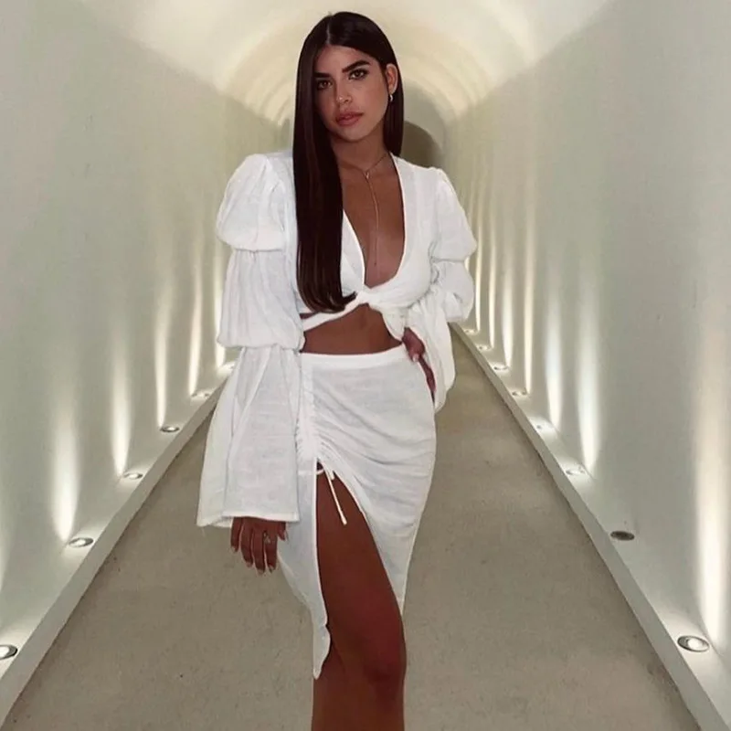 Hot Selling Fall Fashion Waist Strap Casual Shirt Women's Tops and Skirt 2 Piece Maxi Skirt Set
Hot Selling Fall Fashion Waist Strap Casual Shirt Women's Tops and Skirt 2 Piece Maxi Skirt Set