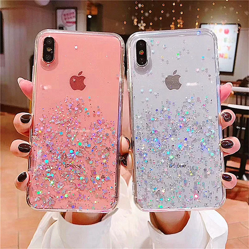 Luxury Bling Glitter Stars Sequins Case For iPhone 11 Pro XS MAX XR X Transparent Silicone Case For iphone 8 7 6 6S Plus Cover
Luxury Bling Glitter Stars Sequins Case For iPhone 11 Pro XS MAX XR X Transparent Silicone Case For iphone 8 7 6 6S Plus Cover