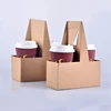 Two Cups Four Cups Kraft Paper Cup Holder Take Away Coffee