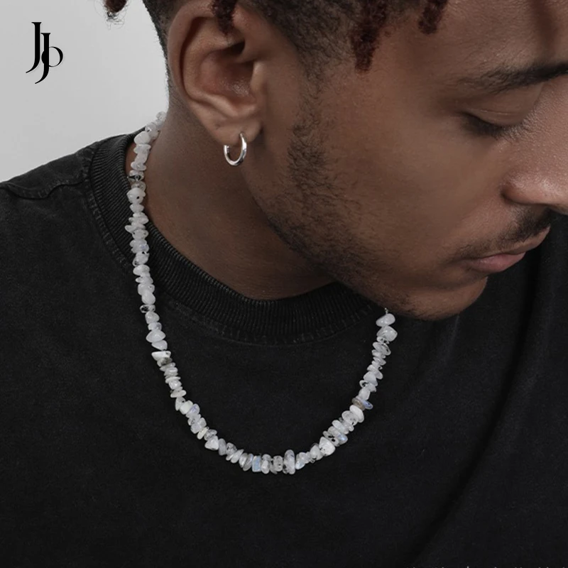 JOJO Fashion 2023 Hip hop necklace men Natural Rainbow Moonstone Smooth Rondelle Gemstone Choker Necklace For Men
JOJO Fashion 2023 Hip hop necklace men Natural Rainbow Moonstone Smooth Rondelle Gemstone Choker Necklace For Men